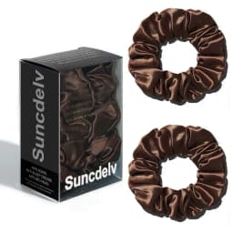 2PCS 100% Natural Silk Solid Color Hair Ties High Quality Hair Scrunchies Women Big Hairbands Hair Accessories 22Momme