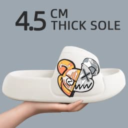 Women's House BathSlippers Thick Sole Personality Cool Bear Pattern Design Casual Fashion Black White Beach IndoorSummer Couple