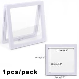 PE Film Jewelry Storage Box 3D Packaging Case Gemstone Free Stand Floating Frame Membrane Ring Earrings Necklace Display Holder