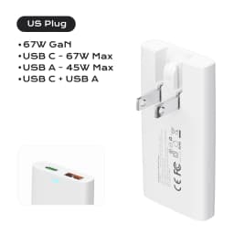 67W GaN USB C Fast Charger Quick Charge 4.0 PD3.0 PPS Portable Type C Ultra Thin Charger For iPhone Samsung Macbook Laptop