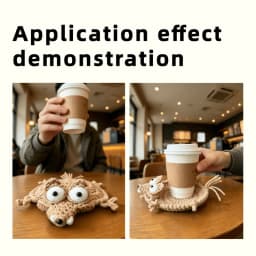 Handmade Crochet Squirrel Coasters – Cute Heat-Resistant Table Mats for Coffee Cups, Dining Tables, Party Decor & Fun Gifts