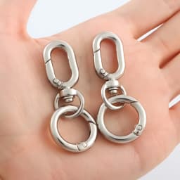 2pcs Double Opening Swivel Clasp Clips, Metal Swivel Spring Snap Hooks, Key Chain Clip with Key Ring for DIY Keys