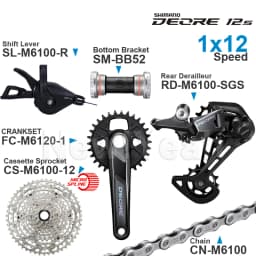 SHIMANO DEORE M6100 12v Groupset Shifter Rear Cassette Sprocket Chain CRANKSET 1x12-speed Bottom Bracket parts for MTB bike