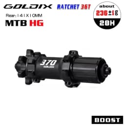 GOLDIX M370 Bicycle Hub 6-Bolt Disc Brake 28Hole Straight Pull Spoke Sealed Bearing 36T Ratchet HG/XD/MS Hub Type Standard/BOOST