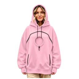 Oversized Hoodie with Pet Pouch Women's Zipper Kangaroo Pocket Sweatshirts for Small Cat & Dog Pet Lover Hoody Hooded Pullover
