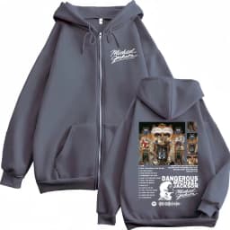 Michael Jackson King of Pop Cover Zip Up Hoodies Men Women High Quality Jacket Sweatshirt Fashion Oversized Zipper Pullover Coat