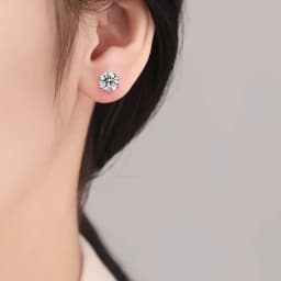 5-9MM Moissanite Earring 925 Sterling Silver Plated with 18k White Gold Stud Earrings For Women Jewelry