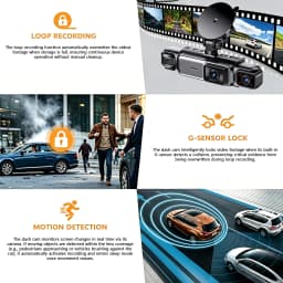 4 Channel 360° Dash Cam Black Box for Car Video Recorder DVR Camera FHD 1080P Night Vision Loop Recording 24H Parking Monitor