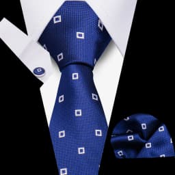 Men Business Tie Set Classic Plaid Dot Necktie Cufflinks Stripe Handkerchief For Wedding High Quality Formal Gravata Accessories
