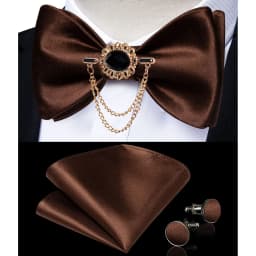 Exqusite Men's Self-tie Bowties Wedding Neck Ties For Man Accessories Cufflinks Hanky Brooch Set Red Black Yellow Blue Bowtie