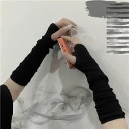 Punk Cross Pentacle Moon Pattern Long Fingerless Gloves Gothic Black Cuff Women Men Ninja Outdoor Cos Elbow Mittens Arm Warmers