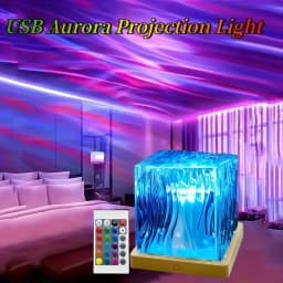 16 Colors RGB Aurora Crystal Light Touch&Remote Control USB LED Night Light Projector Dimmable for Party Home Office Decor Lamp
