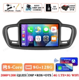 Android 15 Car Radio For Kia Sorento 3 2015 2016 2017 2018 Multimedia BT GPS 5G WIFI Navigation 4G LTE Head Unit Video Player