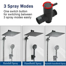 Concealed Shower Set Two-In-One Shower Set, Long Hose, 8/10-inch High-Pressure Rainfall Shower Head Rainfall Bath Shower