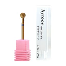 HYTOOS 5mm Ball Cuticle Clean Nail Drill Bit, Titanium Russian Diamond Nail Bits Nail Cleaner Accessories Tool for Dead Skin