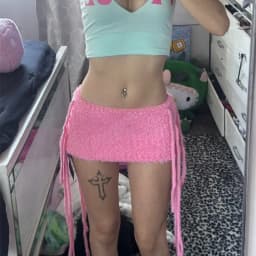 Women's Y2K Fuzzy Knit Micro Mini Skirt Low Rise Bodycon with Long Tassel Fringe Slim Fit Party Club Streetwear Short Skirt
