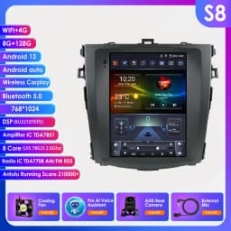 9.7"7862 Android 13 Car radio for Toyota Corolla E140 E150 2006-2013 Multimedia player 4G Autoradio DSP Carplay GPS navi Stereo