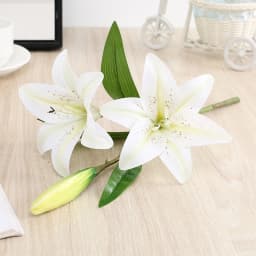 Real Looking 3D Printing Lily Branch  Artificial Flowers White Fake Flowers Flores for Wedding Home Garden Decoration
