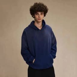 IEFB American Style Male Sweatshirt Pullover Hooded Gradient Color Men Clothing Hole Worn-ount Design Winter Spring New 9W126