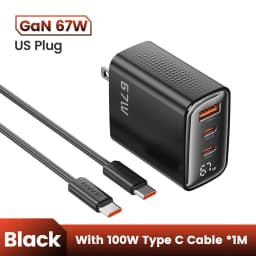 Toocki 67W GaN USB Fast Charger PD 65W 45W PPS Digital Display Type C Quick Charger For iPhone 15 16 17 Samsung S23 S24 Macbook