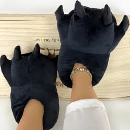 Wholesale Luxury Fluffy Paw AntiSlip Brown Plush House Indoor Slippers Men Animal Plush Home Bedroom Claw Slides Women Sandals