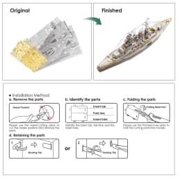 Piececool 3D Puzzles Yamato Nagato Class Battleship Model Building Kit DIY Boat Toys for Adult Brain Teaser Birthday Gifts