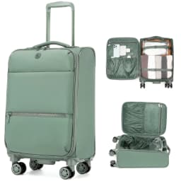 Small 20-inch nylon softshell trolley - Lightweight carry-on design with 4 silent wheels & telescopic handle