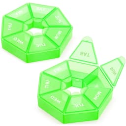 2PCS Weekly Pill Box Daily Organiser Medicine Tablet Storage Dispenser 7 Day