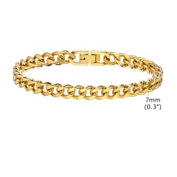 Vnox 7/9mm Cuban Chain Bracelets for Men Women, Waterproof Stainless Steel Link Chain Wristband,19/21cm Length Classic Jewelry