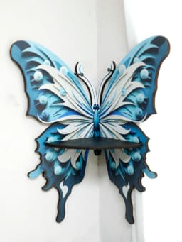 Three Color Butterfly Crystal Shelf Display Candles Stone Floating Wall Shelf Home Decorations Essential Oil Rack Corner Ledge