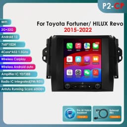 9.7 4G Wireless Carplay Android Auto Car Radio Multimedia for Toyota Fortuner / HILUX Revo 2015 - 2022 Video Player
