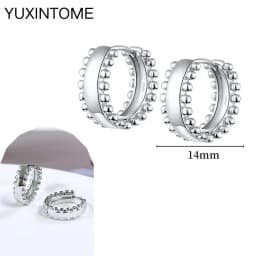 Pave Micro Crystal North Star Hoop Earrings Punk 925 Sterling Silver Ear Needle Twist Gold Earrings For Women Minimalist Jewelry