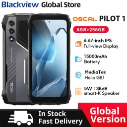 Blackview Oscal PILOT 1 Rugged phone 6.67-inch HD+ 90Hz Display 5W BOX Speaker 6GB 256GB Helio G81 CPU 15000mAh NFC Cellphone