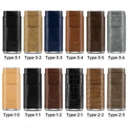 3-pack Cigar Case Portable Leather Holder Box Storage with Stainless Steel Sharp Cigar Cutter Luxury Smoking Accessories CH-24FA