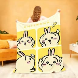 Kawaii C-ChiikawaS Cute Blanket Soft Throw Blanket for Home Bedroom Bed Sofa Picnic Travel Office Rest Cover Blanket Gift