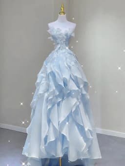 Ele Blue Evening Gown Women's High-End Host Ball Lightweight Luxury Adult Ceremony Super Fairy T Sound Music Exam