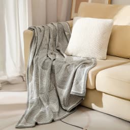 Luxury Circular Arc Printed Thread Blanket 120X150Cm Portable Airplane Blankets for Travel Skin-Friendly Nap Shawl for Office