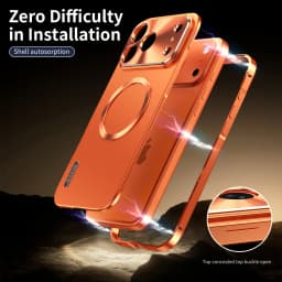 All Aluminum Frame Magnetic Suction PC Frosted Backplate Phone Case, For IPhone 18 17 Pro Max Shock-Absorbing Ultra-Thin Case