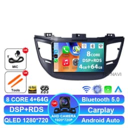 Android 15 Car Radio For Hyundai Tucson IX35 3 2015 2016 2017 2018 Multimedia Wireless Carplay Auto Qualcomm QLED Navigation DSP