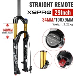 Nanlio X9 Pro MTB Air Suspension Fork 34mm 140/160mm Travel 26/27.5/29 Inch 100x9 100x15 Damping Rebound Bike Fork