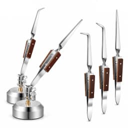 TOKTOS Third Hand Helping Hands Tool Weighted Base Self Closing Tweezers 360° Adjustable Jewelry Repair Holding Tool