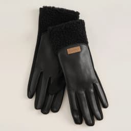 Women Winter PU Suede Keep Warm Touch Screen Gloves Fashion Splicing Drive Riding Light Not Bloated Elegant Temperament
