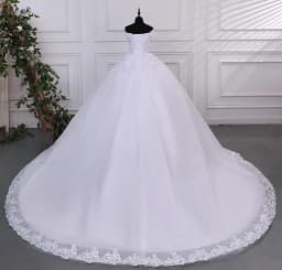 Ashley Gloria Pure White Wedding Dresses Elegant Boat Neck Ball Gown Simple Vestido De Noiva Plus Size Robe De Mariee