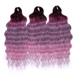 Magic 24Inch 3PCS Loose Wave Synthetic Crochet Hair Bundles Copper Red Heat Resistant Hair Extensions For Women Braiding Styling