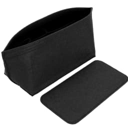Purse Organizer Insert for Handbags & Base Shaper 2pc Set, Felt Organizer Insert Large Tote, Bag Organizer with Zipper, 3 Size