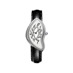 Surrealist Art Melting Clock Watch Unique Soft Time Quartz Wristwatch with Leather Band Creative Fashion Watch for Men Women