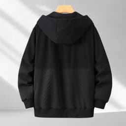 Spring Autumn Plus Size Hooded Cardigan Sweatshirt for Men Trendy Brand Minimalist Loose-fit Style Patchwork Ideal 170kg 12XL