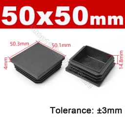 Black Square Pipe Tube Cap Plastic Tubing End Cover Glide Insert Blanking End Plugs Bung 10/13/15/16/18/19/20//22/23/25/28-200mm