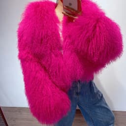 New Brand Women's Real Mongolia Sheep Fur Jacket With Collar Winter Coat Female fur coat