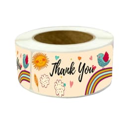 120pcs Rectangle Thank You For Your Order Sticker for packaging Stationary Stickers Roll Black Pink Transparent Thank you labels